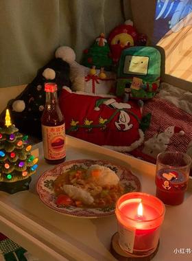 新款跨热卖陶瓷彩灯圣诞树摆件装桌境圣诞节饰品面81202高度18.8c