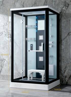 一体式方形整整底体淋浴房集成带卫生间体淋浴间盆家用洗HKO澡间