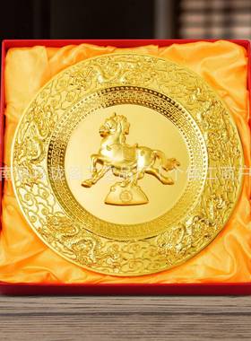 厂家ZCG直功供校庆典奖盘周年纪念念纪马到成马龙精神金属摆件生