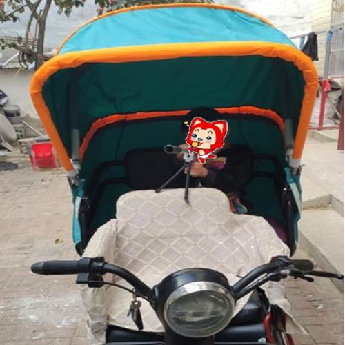 棚电动三轮雨棚鹏车篷折145叠车避雨脚踏轮车人力车蓬休闲遮阳老