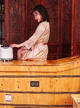 木桶泡澡桶成用人洗澡大桶人香柏木实木浴缸家洗盆全身TOS澡熏蒸