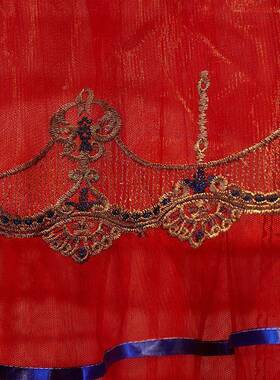 宫E4C2025EWW新款蚊帐地结婚家用红色主廷落婚房床幔加密单纹帐公