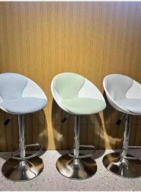 代吧台椅升降凳旋艺转靠背子BWA轻奢家用时尚前台酒吧椅铁高脚现