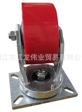 铸铁PU万向脚轮寸8寸12寸带刹车载重轮6GBI高工业推车超重子型脚