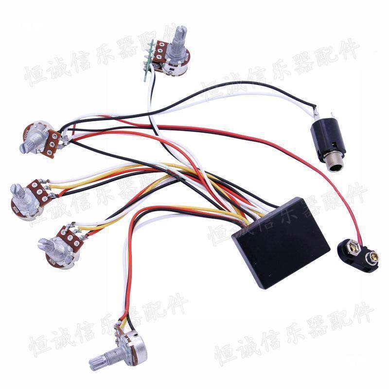 贝斯拾线音器路3段电电贝斯线电子电路电吉他贝XSM司主动拾音器路