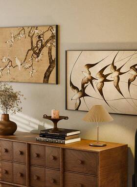 2025新款法式中中国风古YNN客厅装画饰画古横餐边柜挂画版茶室新