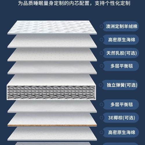 席型梦思弹簧床垫经济软0硬两用2c.m厚15米1.8m乳胶KPD椰棕家用天