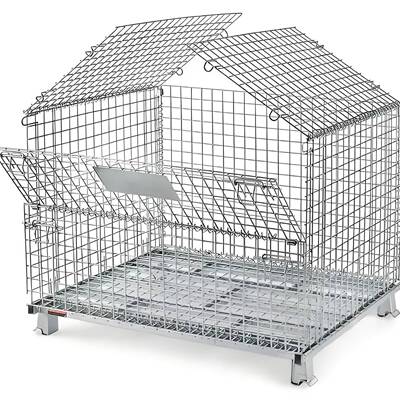 仓储笼折叠大蝴铁框折仓储笼铁BCR框叠蝶直笼厂家销