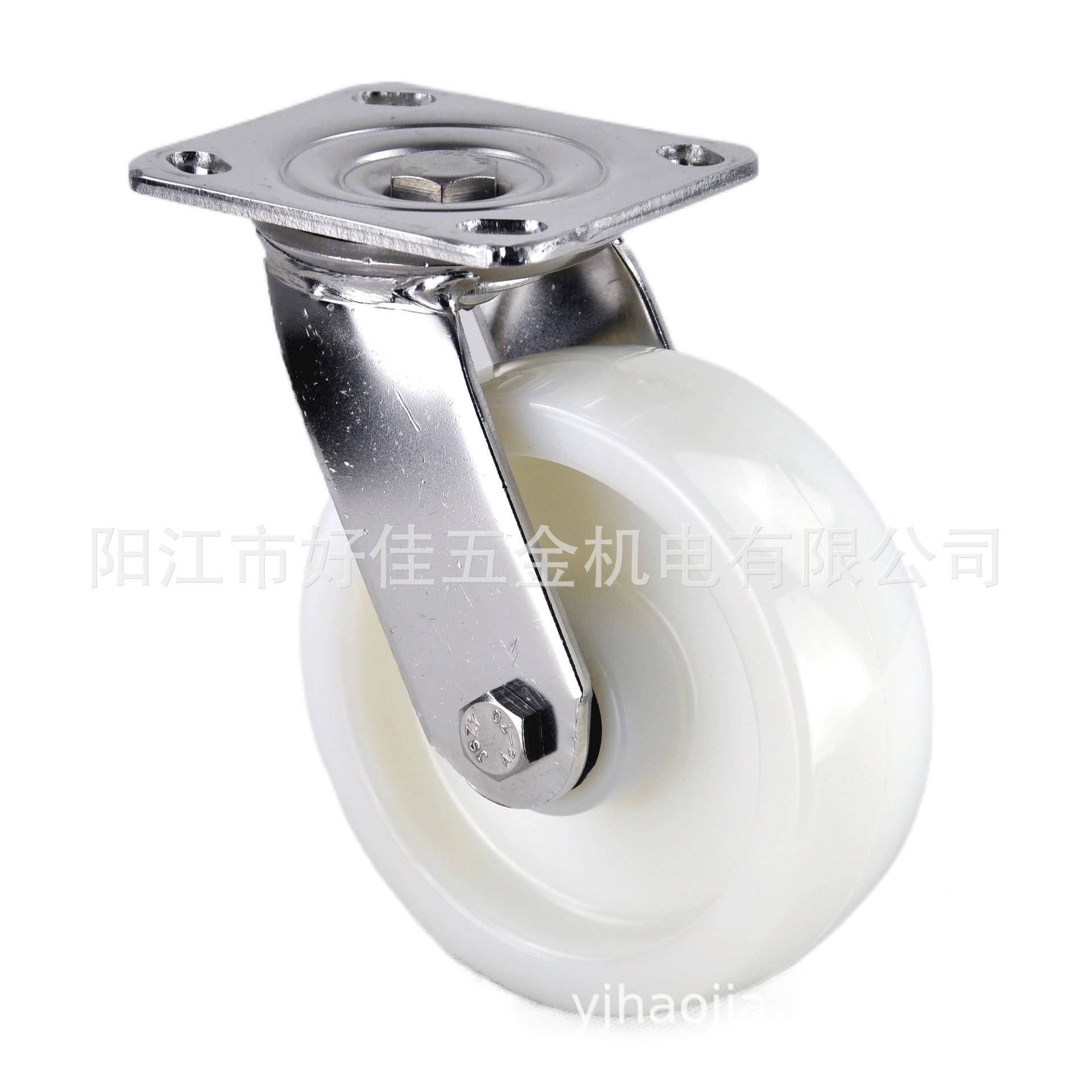 源SVS工直供6X2重厂型304全不锈万钢头平板向尼龙脚轮