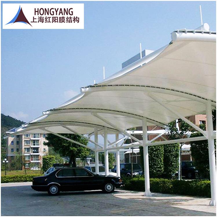 承接各地遮阳户外膜结构汽停车车棚膜结构充ZOW行车电桩自棚