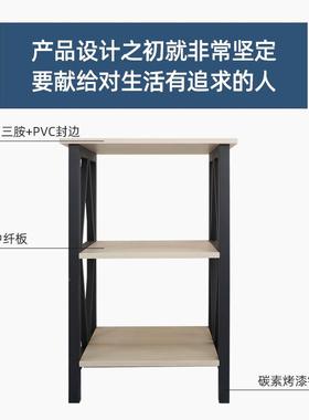沙发桌3储物GXV柜床头支柜带层柱边工业设计木纹桌黑色金属框架