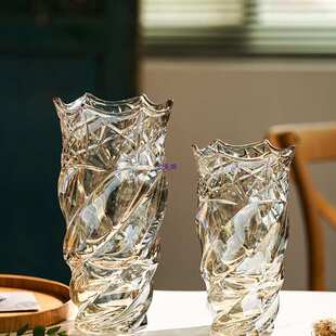 风网红花瓶摆件客厅插花轻奢水晶玻璃北欧玫瑰卧室水养装饰品