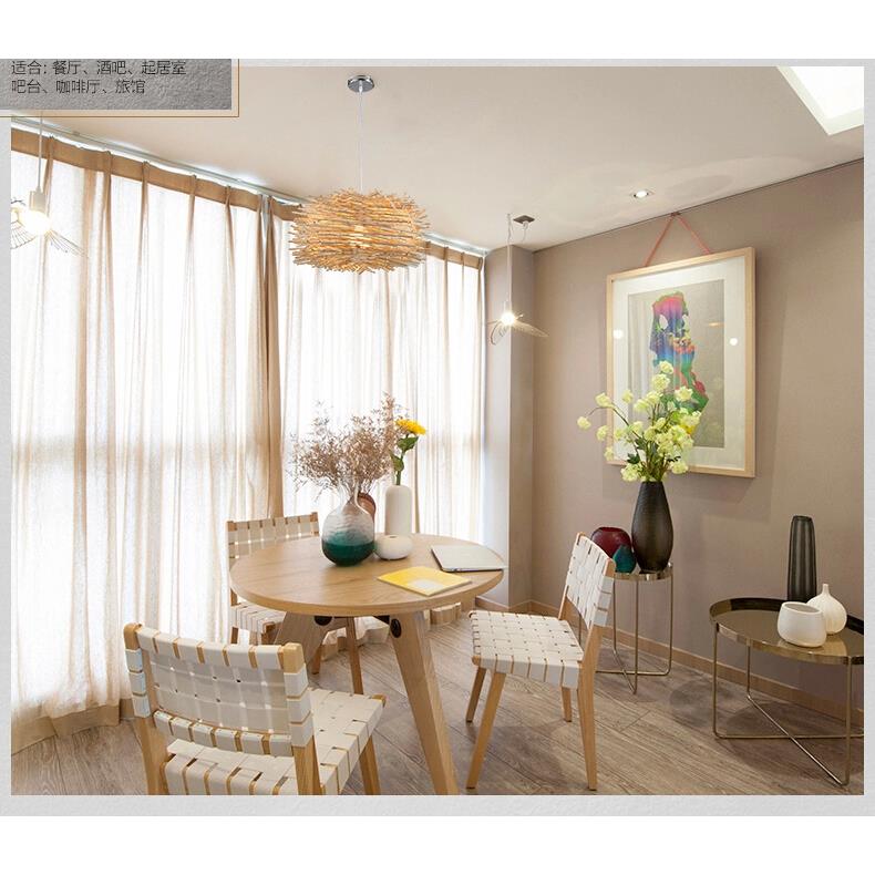 藤编织创意鸟巢吊灯田园咖啡餐厅灯具阳台个性手工编织藤艺吊灯