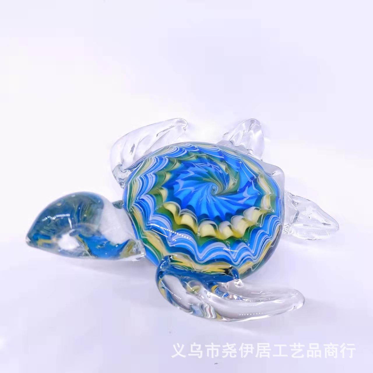 北欧创意玻璃海龟摆件玻璃工艺品鱼缸装饰动物摆件