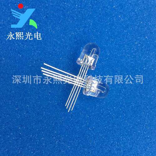 10MM全彩透明rgb灯珠直插led发光二极管f10共阴极灯珠