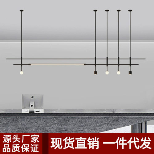 意式极简几何线条吊灯北欧创意LED长条餐厅吧台设计师款一字吊灯