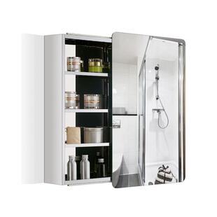 W7不锈钢浴室镜柜移动门40CM柜厕所收纳柜隐藏洗漱台卫生间储物镜