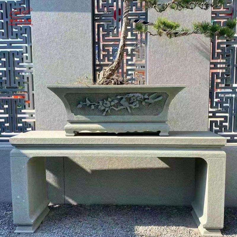庭院放盆景摆台花盆架子长方形花几底座室外花园石头花盆装饰
