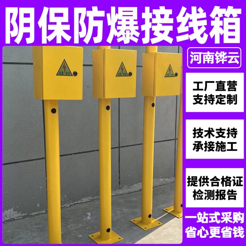 耐高温抗压防爆接线箱新型铝合金阴极保护牺牲阳极分线箱带立柱