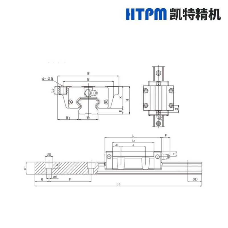 HTPM凯特精机国产滚珠直线导轨副 LGE低组装系列高精度
