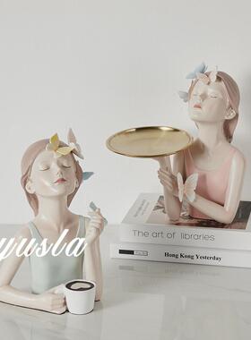 卡可爱萌女通孩树脂RRW2027摆厅大号新房客样板间装饰件品儿童房