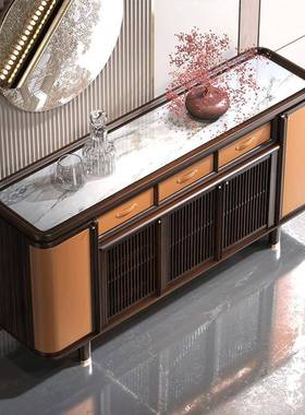 全实约木餐柜QXT边柜中式乌金木现代简客厅收纳新角一体靠墙斗柜