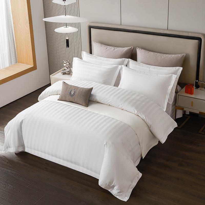 店白色四件套床单套纯被棉被罩宿宾馆床上酒用品酒ALS-40S店布草