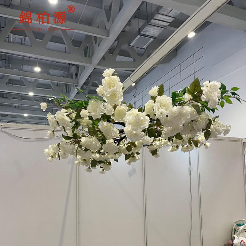 吊顶装仿真花藤花藤条人造假花吊客厅紫饰藤婚庆豆花1紫420231214