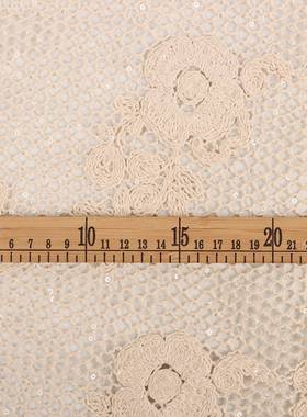 股棉线线亮片针织钩E14732料花面布料