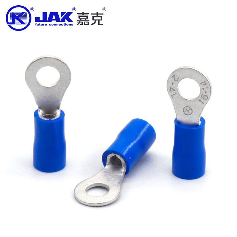 R2-4L紫铜鼻子接线冷端子圆形压端头接线片绝缘端子MV4ONH地线接