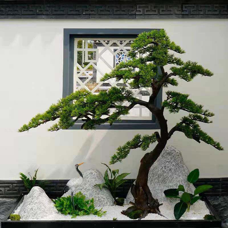 仿真迎松客室内外装饰造景树绿松植罗地汉假美人松大VN6eF4v8型落