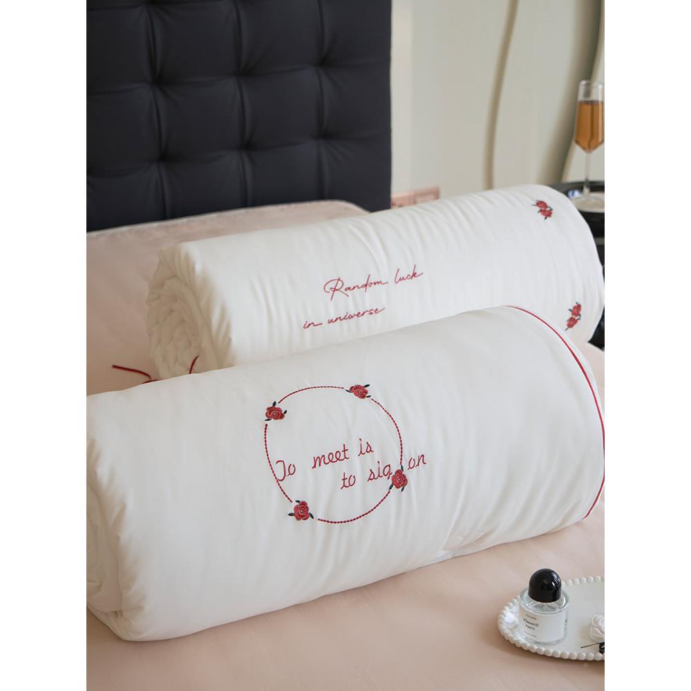 大豆子母被被陪嫁四季款春秋刺芯88288保被暖加厚冬被玫瑰绣婚喜