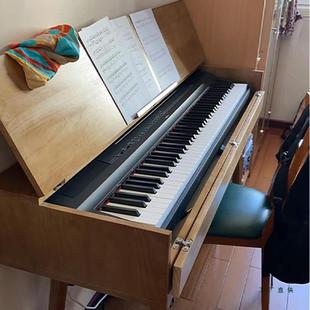 原木钢琴桌一体式电琴书编收纳桌电子琴全包围翻盖YJImidi键盘曲