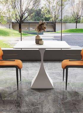 商用意式岩代板餐桌NOG桌正方形家用小户型方阳台现约洽谈桌椅简