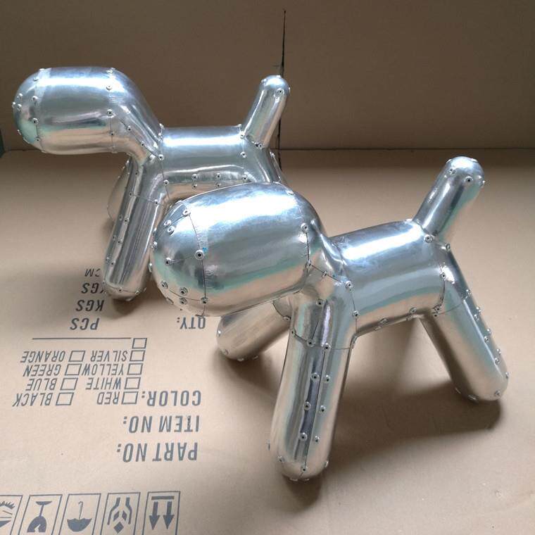 现货铝玻璃皮小性狗椅欧美LOFTQJL工业风格家具钢客厅创意个椅