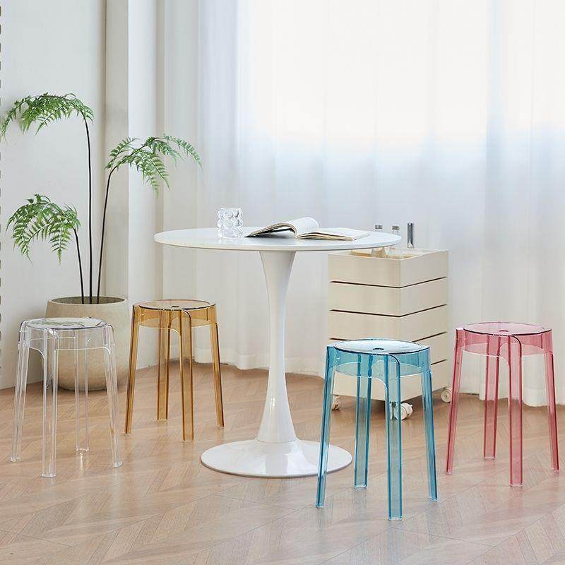 子亚明力圆凳子网红透103塑料家用加厚克叠放椅风车,收纳整理,收纳凳,淘宝优惠券,粉丝福利购,淘宝优惠卷