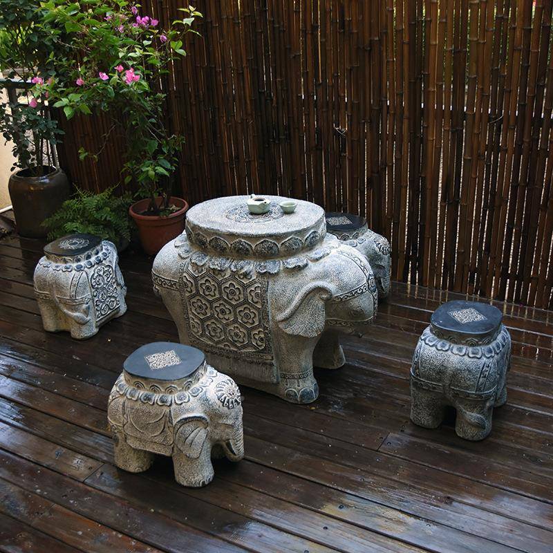 户外入户花茶台园别墅庭院室外创意艺术墩雕仿10002782石石凳石桌