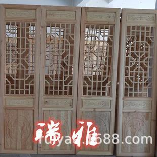修承接木制工 装 现货窗仿古门花格实木RY 030雕花门风隔断屏品中式