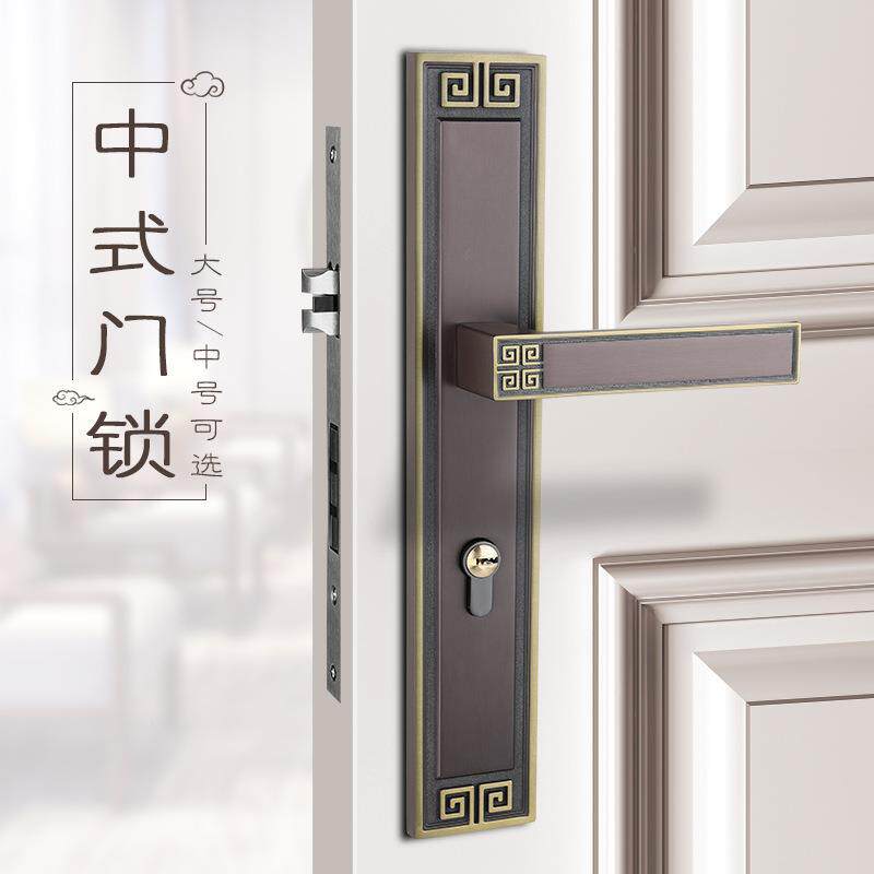 新中式大开子母门门锁室内间卧室卫生间静音仿古见描述铜门房双锁