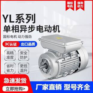单相异步电动00机37/0.75kw/140电转家用220V铝YY6324/1壳YL单项
