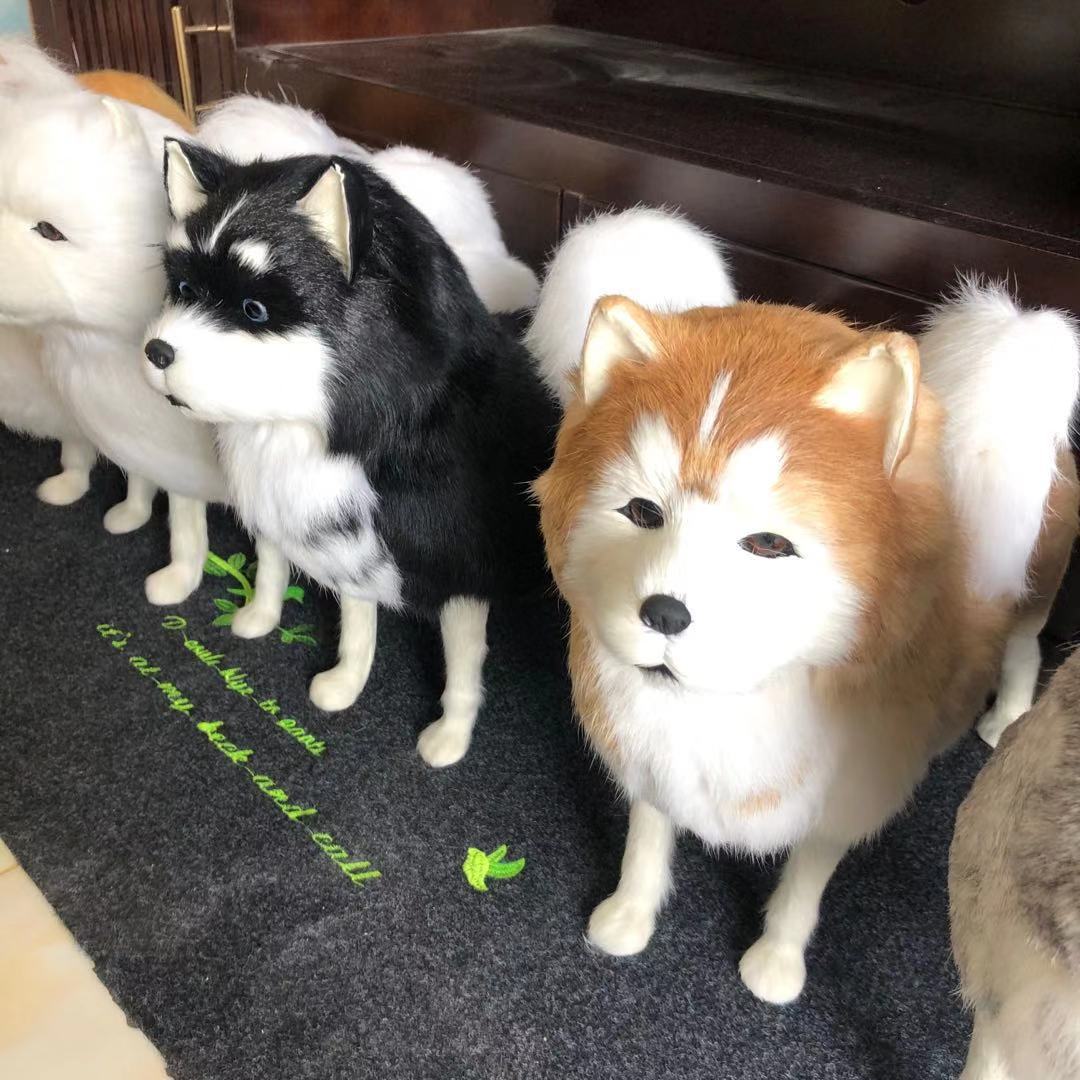 仿真大狗摆件玩具新创意饰品名犬道具仿真哈士奇模型拍照