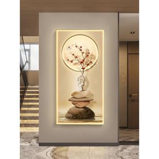轻奢风福户鹿XPJ入挂玄关装 饰画高档led灯约正对门壁画简走廊过道
