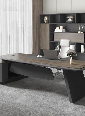 公具老板桌简约现代公总裁桌主管办经理办室办公桌椅组tb-71334合