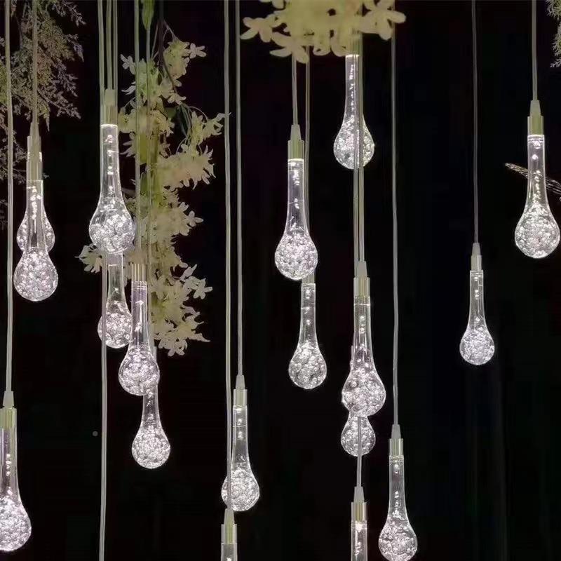 婚JZE庆道具发新光透明水滴造装型婚礼吊灯酒店舞台款场地布置饰