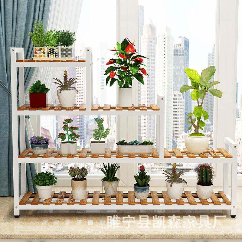 木花架铁艺地式多层绿萝架落厅阳台盆景架花店室内客阶梯花实HJ15
