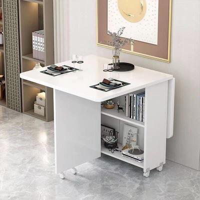 出租长方形家用折叠房餐桌多功伸可移动带能轮缩简易长方形吃qt饭