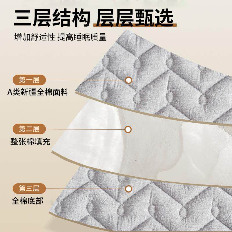 202DHR20254全5新款棉夹棉床单件纯棉加厚笠罩套席梦床思床垫保护