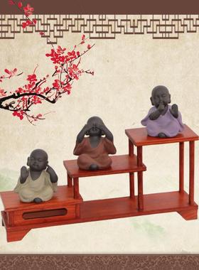 花梨木实木小物博古架小号中展式茶壶具收纳置架多层多112004A6宝