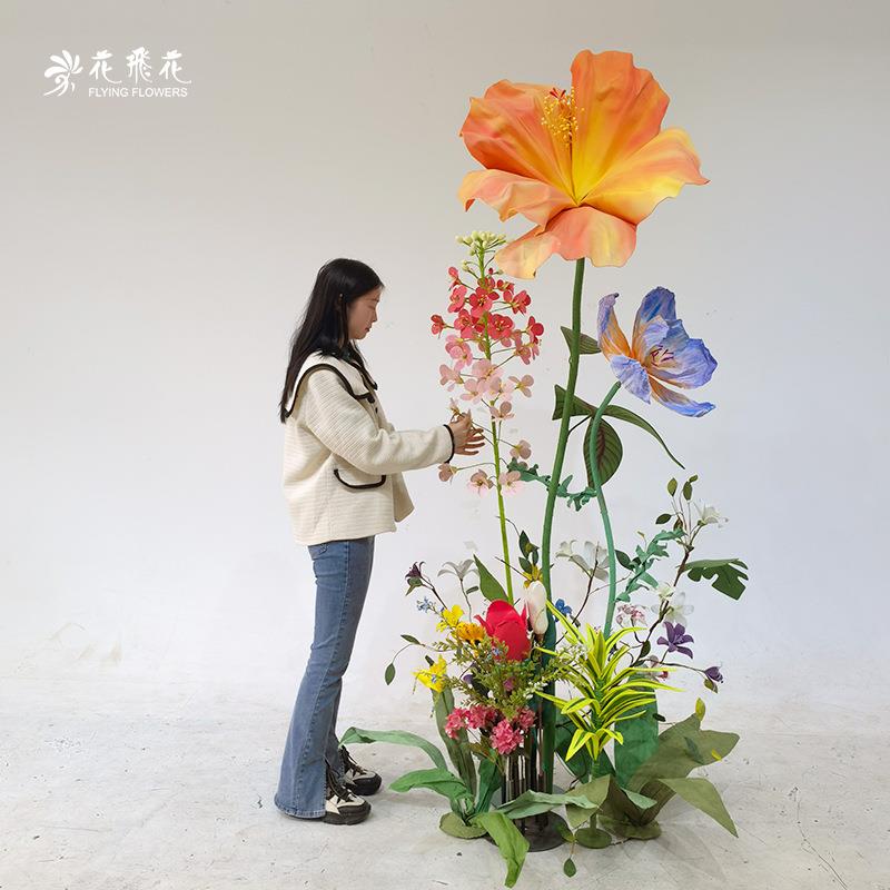 P花飞花纸工厂大艺型仿POX真花手工纸花活动布置商场D美陈艺装饰