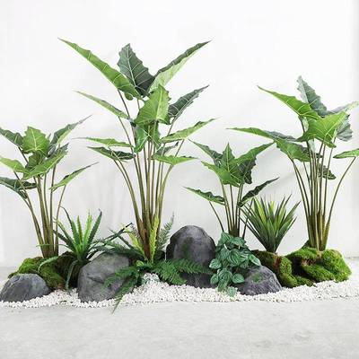 仿真利萨安海芋OXE盆栽植摆物家居植装饰室内客厅绿件